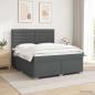 Preview: ARDEBO.de - Boxspringbett mit Matratze Dunkelgrau 140 x 190 cm Stoff