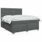 Preview: Boxspringbett mit Matratze Dunkelgrau 140 x 190 cm Stoff