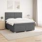 Preview: Boxspringbett mit Matratze Dunkelgrau 140 x 190 cm Stoff