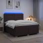 Preview: ARDEBO.de - Boxspringbett mit Matratze Dunkelbraun 140 x 190 cm Stoff