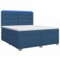 Preview: Boxspringbett mit Matratze mit Kopfteil Blau 140 x 190 cm Stoff