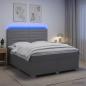 Preview: ARDEBO.de - Boxspringbett mit Matratze Hellgrau 140 x 200 cm Stoff