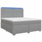 Preview: Boxspringbett mit Matratze Hellgrau 140 x 200 cm Stoff
