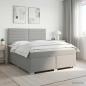 Preview: Boxspringbett mit Matratze Hellgrau 140 x 200 cm Stoff