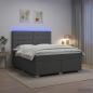 Preview: ARDEBO.de - Boxspringbett mit Matratze Dunkelgrau 140 x 200 cm Stoff