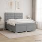 Preview: ARDEBO.de - Boxspringbett mit Matratze Hellgrau 180 x 200 cm Stoff