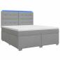 Preview: Boxspringbett mit Matratze Hellgrau 180 x 200 cm Stoff