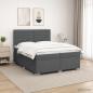 Preview: ARDEBO.de - Boxspringbett mit Matratze Dunkelgrau 200 x 200 cm Stoff
