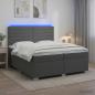 Preview: Boxspringbett mit Matratze Dunkelgrau 200 x 200 cm Stoff