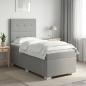 Preview: Boxspringbett mit Matratze und LED Hellgrau 90 x 190 cm Stoff