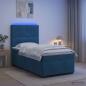 Preview: ARDEBO.de - Boxspringbett mit Matratze mit Kopfteil Blau 90 x 190 cm Samt