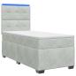 Preview: Boxspringbett mit Matratze Hellgrau 90 x 200 cm Samt
