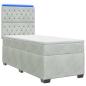 Preview: Boxspringbett mit Matratze Hellgrau 100 x 200 cm Samt