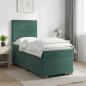 Preview: ARDEBO.de - Boxspringbett mit Matratze Dunkelgrün 100 x 200 cm Samt