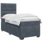 Preview: Boxspringbett mit Matratze Dunkelgrau 100 x 200 cm Samt