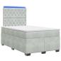 Preview: Boxspringbett mit Matratze Hellgrau 120 x 190 cm Samt