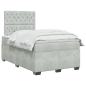 Preview: Boxspringbett mit Matratze Hellgrau 120 x 190 cm Samt
