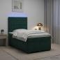 Preview: ARDEBO.de - Boxspringbett mit Matratze Dunkelgrün 120 x 190 cm Samt