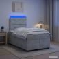 Preview: ARDEBO.de - Boxspringbett mit Matratze Hellgrau 120 x 190 cm Samt