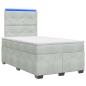 Preview: Boxspringbett mit Matratze Hellgrau 120 x 190 cm Samt
