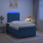 Preview: ARDEBO.de - Boxspringbett mit Matratze mit Kopfteil Blau 120 x 190 cm Samt