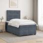 Preview: ARDEBO.de - Boxspringbett mit Matratze Dunkelgrau 120 x 200 cm Samt