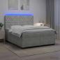 Preview: ARDEBO.de - Boxspringbett mit Matratze Hellgrau 140 x 190 cm Samt