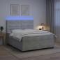 Preview: Boxspringbett mit Matratze Hellgrau 140 x 190 cm Samt