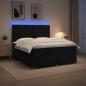 Preview: ARDEBO.de - Boxspringbett mit Matratze Schwarz 140 x 190 cm Samt