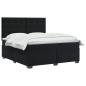 Preview: Boxspringbett mit Matratze Schwarz 140 x 190 cm Samt