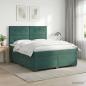 Preview: Boxspringbett mit Matratze Dunkelgrün 140 x 190 cm Samt