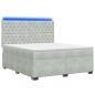 Preview: Boxspringbett mit Matratze Hellgrau 140 x 200 cm Samt