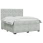 Preview: Boxspringbett mit Matratze Hellgrau 140 x 200 cm Samt