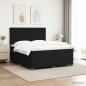 Preview: Boxspringbett mit Matratze Schwarz 140 x 200 cm Samt