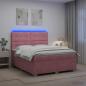 Preview: ARDEBO.de - Boxspringbett mit Matratze mit Kopfteil Rosa 140 x 200 cm Samt