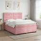 Preview: Boxspringbett mit Matratze mit Kopfteil Rosa 140 x 200 cm Samt