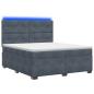 Preview: Boxspringbett mit Matratze Dunkelgrau 160 x 200 cm Samt