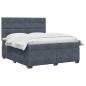 Preview: Boxspringbett mit Matratze Dunkelgrau 160 x 200 cm Samt