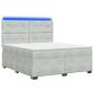 Preview: Boxspringbett mit Matratze Hellgrau 180 x 200 cm Samt