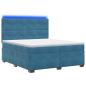 Preview: Boxspringbett mit Matratze mit Kopfteil Blau 180 x 200 cm Samt