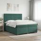 Preview: ARDEBO.de - Boxspringbett mit Matratze Dunkelgrün 200 x 200 cm Samt