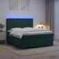 Preview: Boxspringbett mit Matratze Dunkelgrün 200 x 200 cm Samt