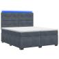 Preview: Boxspringbett mit Matratze Dunkelgrau 200 x 200 cm Samt
