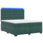 Preview: Boxspringbett mit Matratze Dunkelgrün 200 x 200 cm Samt