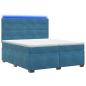 Preview: Boxspringbett mit Matratze mit Kopfteil Blau 200 x 200 cm Samt