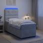 Preview: Boxspringbett mit Matratze und LED Hellgrau 90 x 190 cm Samt