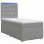 Preview: Boxspringbett mit Matratze Hellgrau 80 x 200 cm Stoff