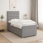 Preview: Boxspringbett mit Matratze Hellgrau 80 x 200 cm Stoff