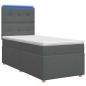 Preview: Boxspringbett mit Matratze Dunkelgrau 80 x 200 cm Stoff