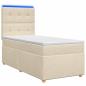 Preview: Boxspringbett mit Matratze mit Kopfteil Creme 90 x 190 cm Stoff